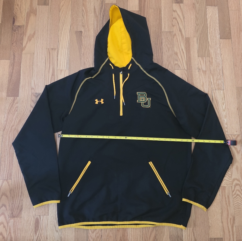 Under Armour Black and Gold Baylor BU Hooded Pullover Men's Large
